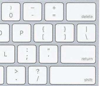 The right section of the US keyboard layout