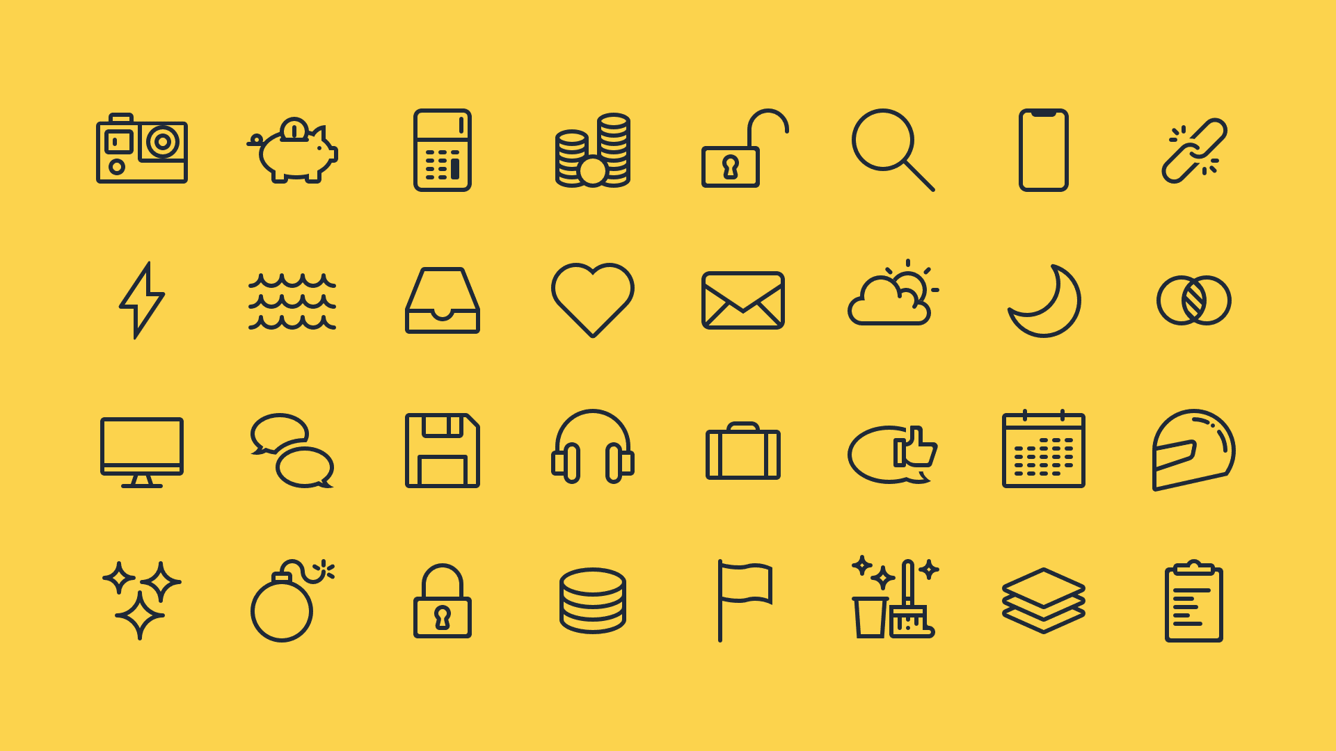 A preview of some icons included in the set.